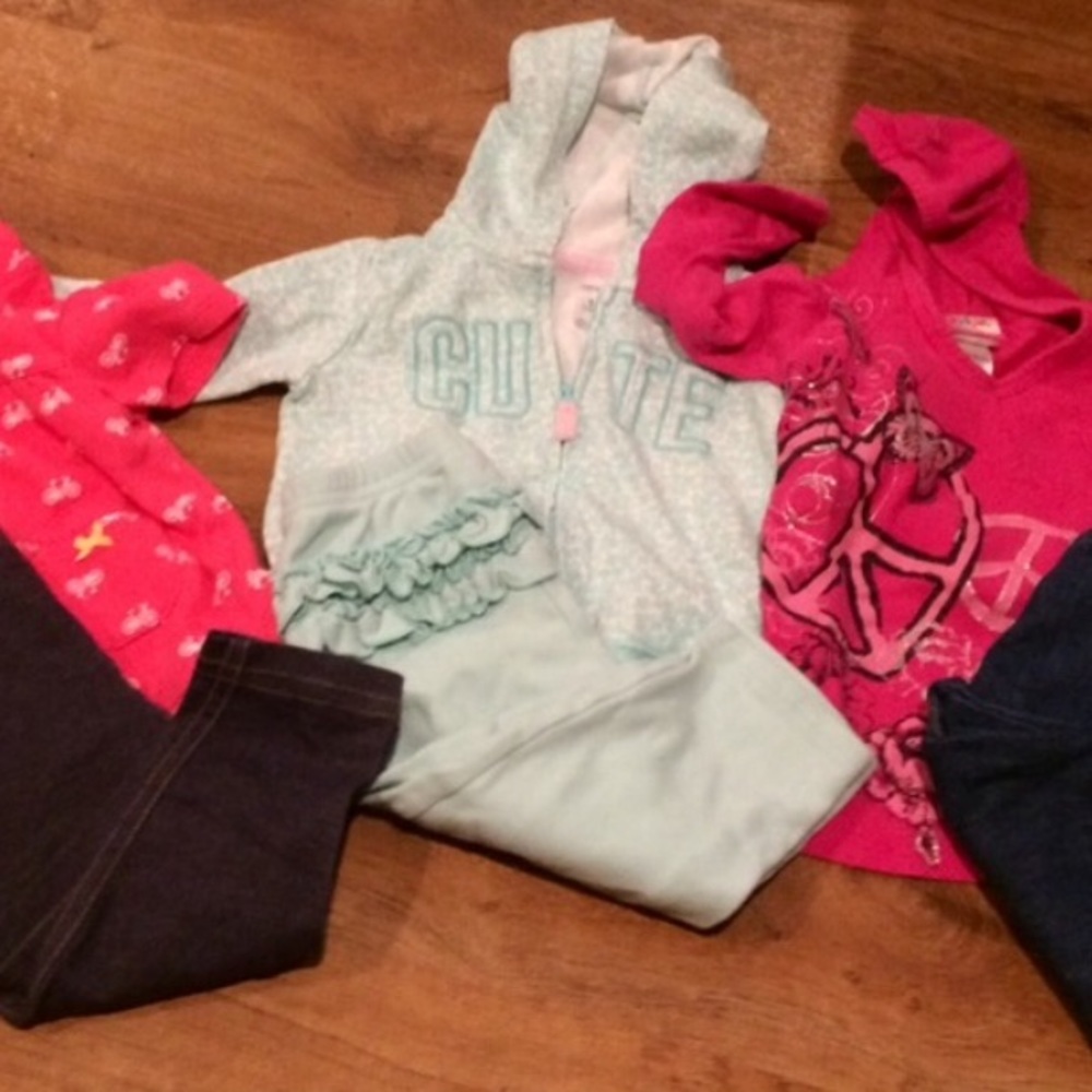 Carters lot, 3pants, 3hooded tops, 12months. - Picture 2 of 6